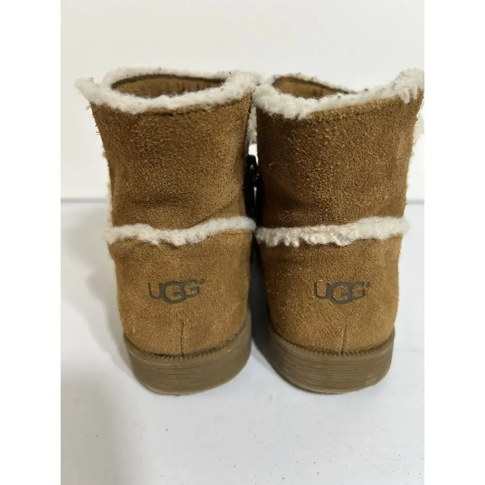 UGG COLETTA ANKLE BOOTS CHESNUT BROWN SUEDE BIG KIDS’ SIZE US 2